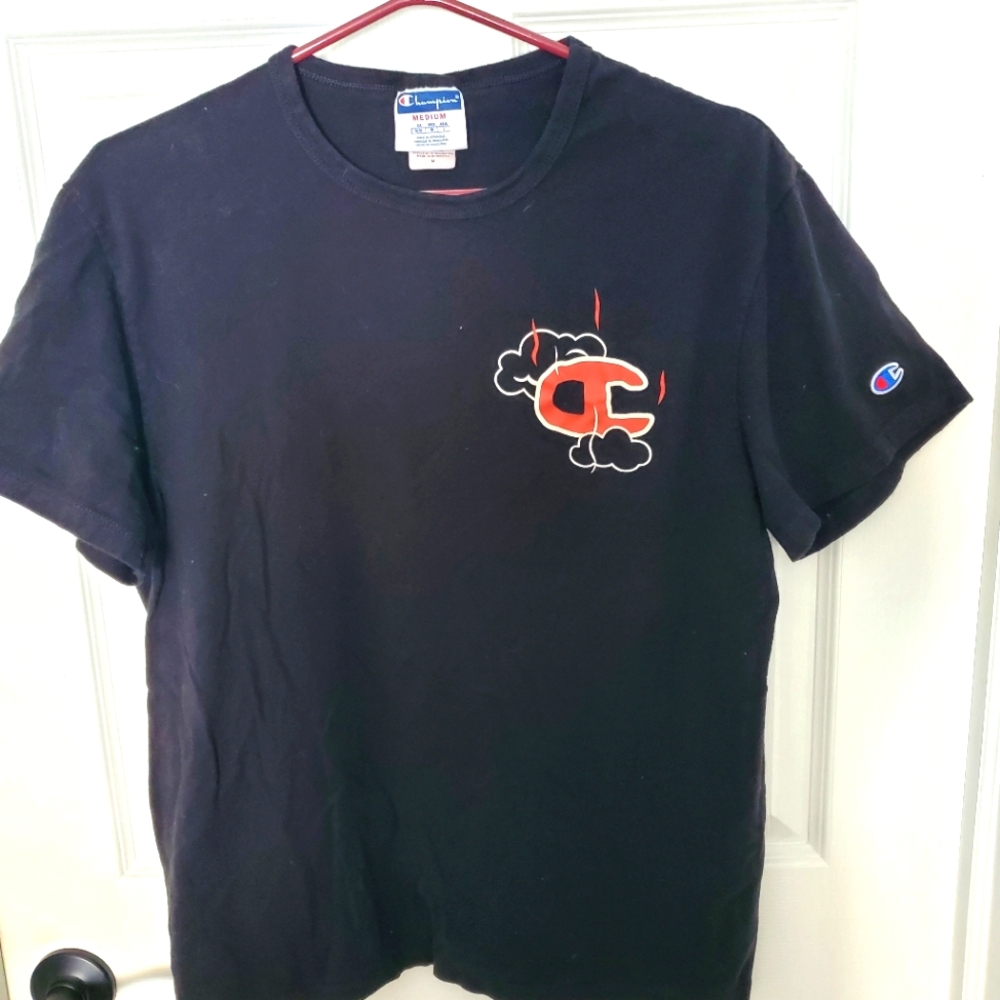 Champion Black T-Shirt with Red Logo